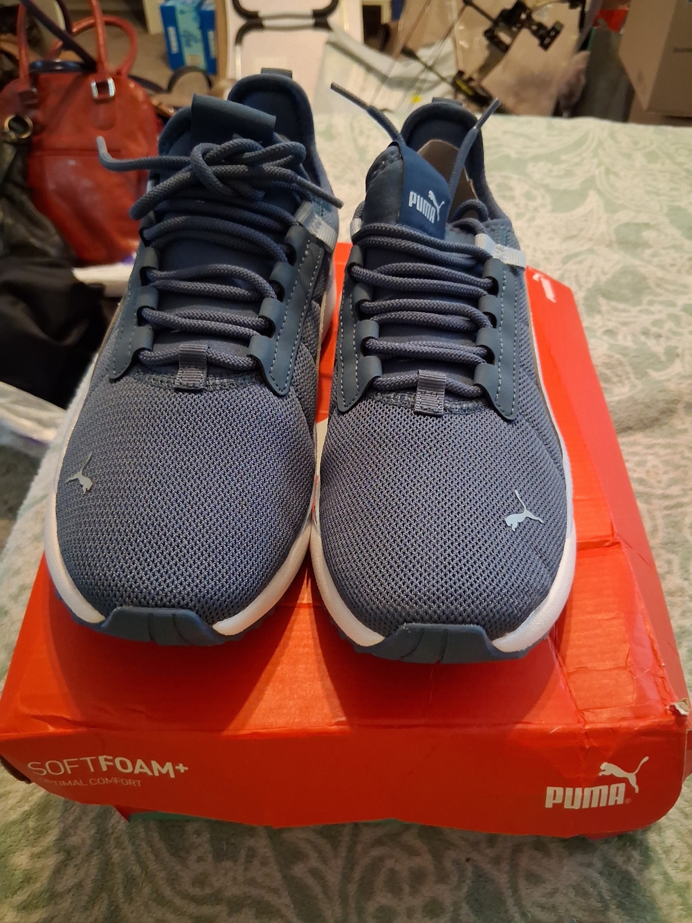 Puma Mesh Athletic Sneakers - Blue